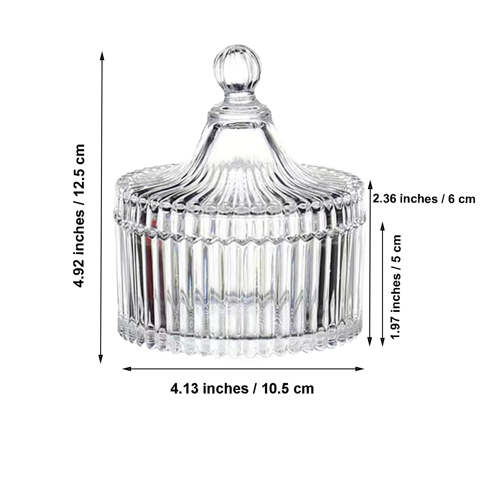 Qopoto Body Powder Puff with Glass Container, Dust Puff Applicator, Yurt 2 Size, White