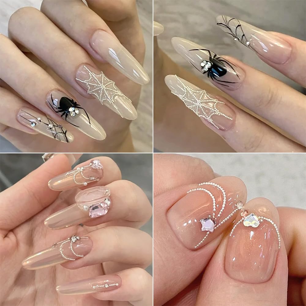 3D Metal Nail Art Charms Gold Silver Micro Caviar Beads Nail Rivets Studs With Magnetic Pen For Steel Ball Suction, For Diy Craf