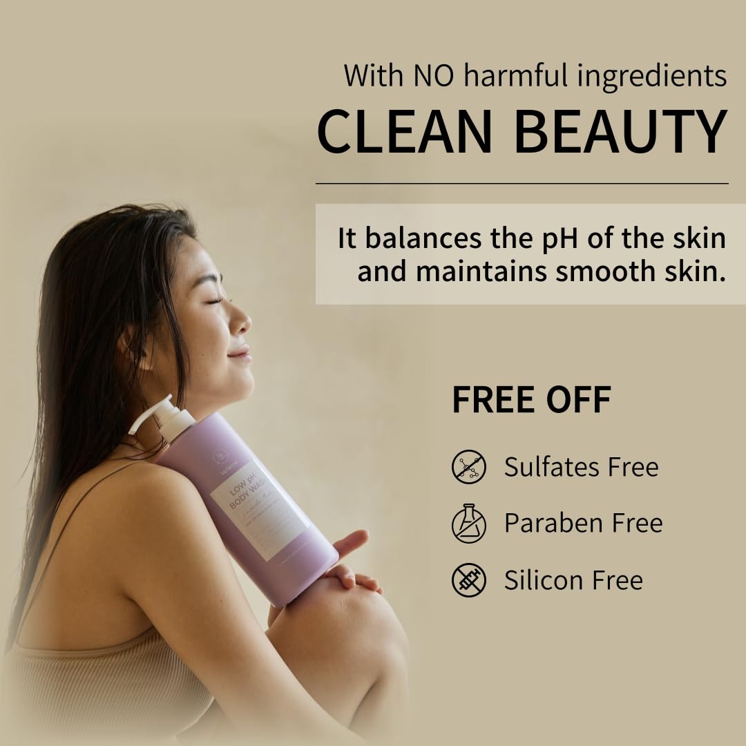 Low Ph Balanced Gentle Body Wash With Natural & Organic Clean Ingredient, Non Toxic & Hypoallergenic, Soften & Hydrate For Dry S