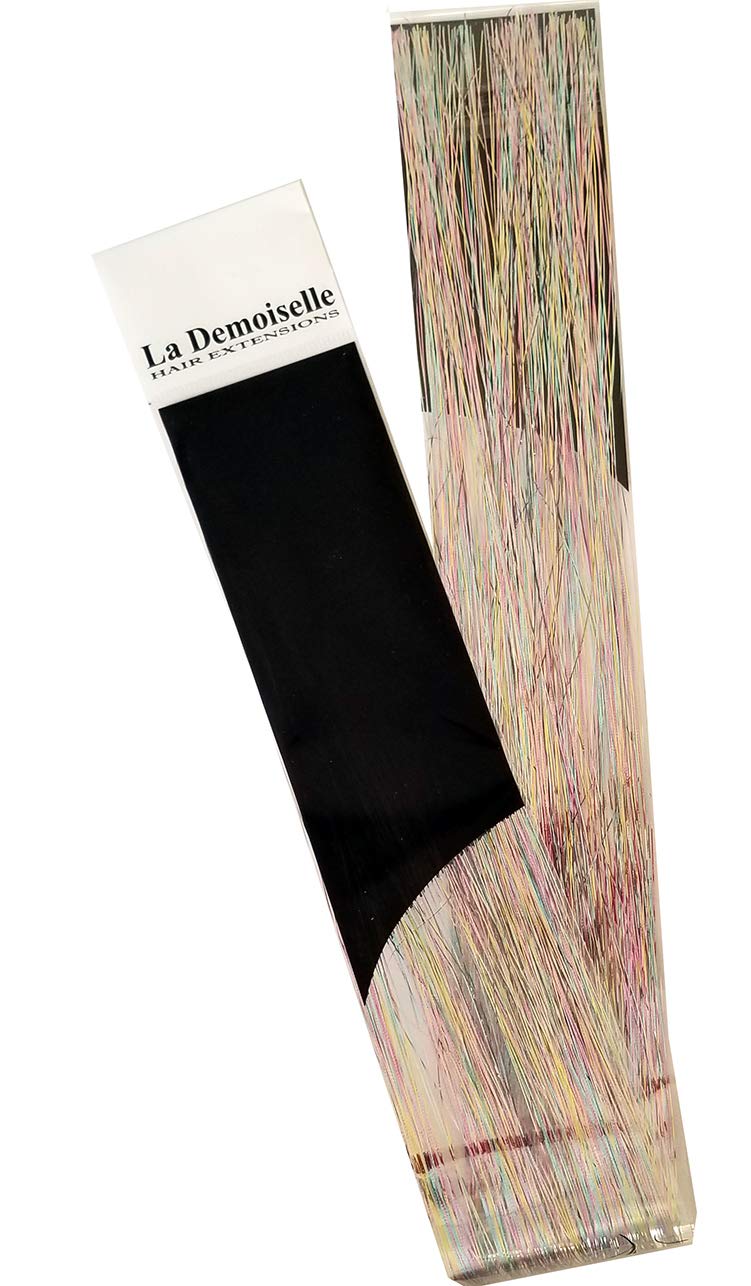 40'' Hair Tinsel 100 Strands (Shiny Pastel Rainbow)