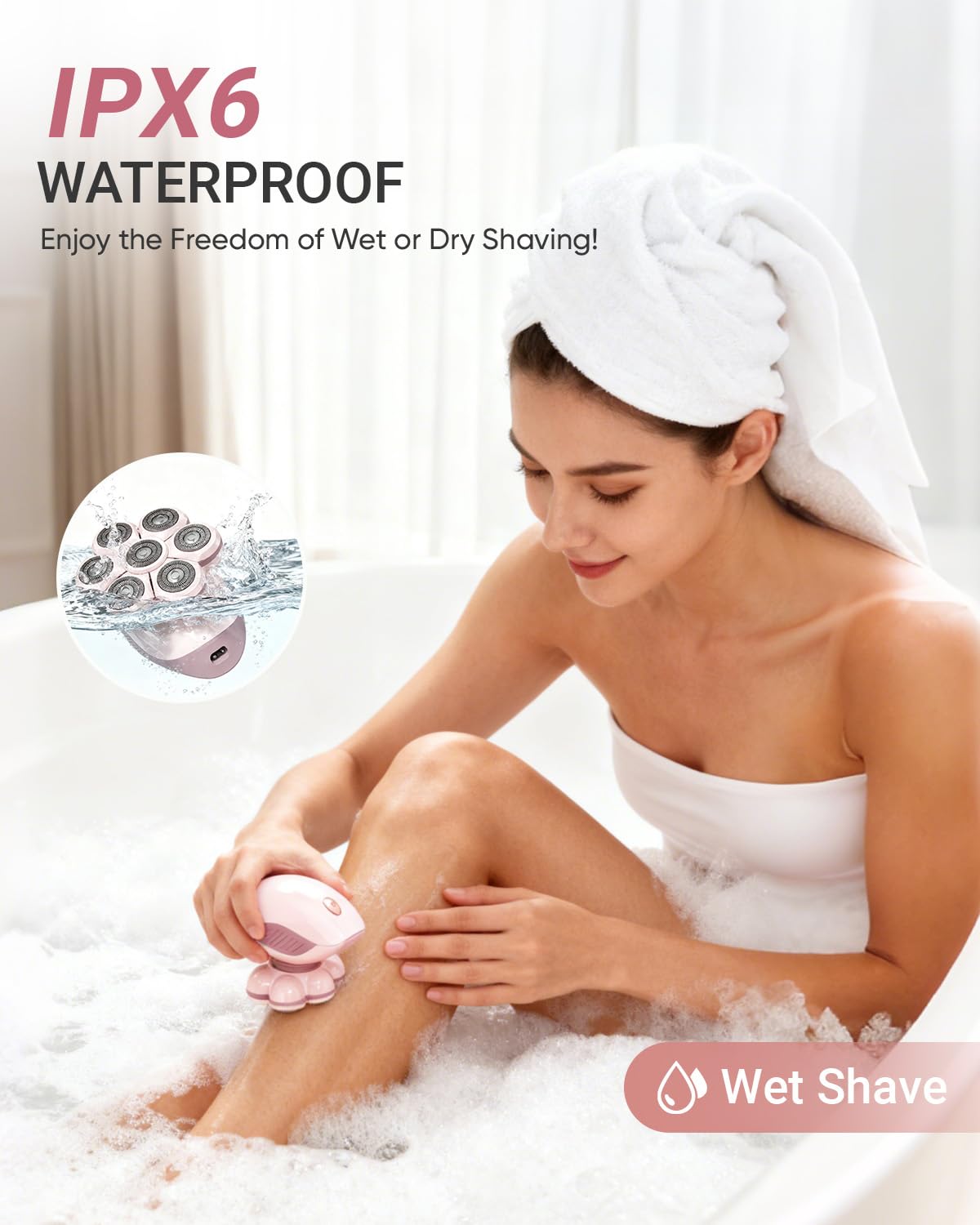 Bartrimber Electric Razors for Women: 2-in-1 Electric Shaver Trimmer for Ladies Flawless Legs & Full Body & Bikini - Waterproof