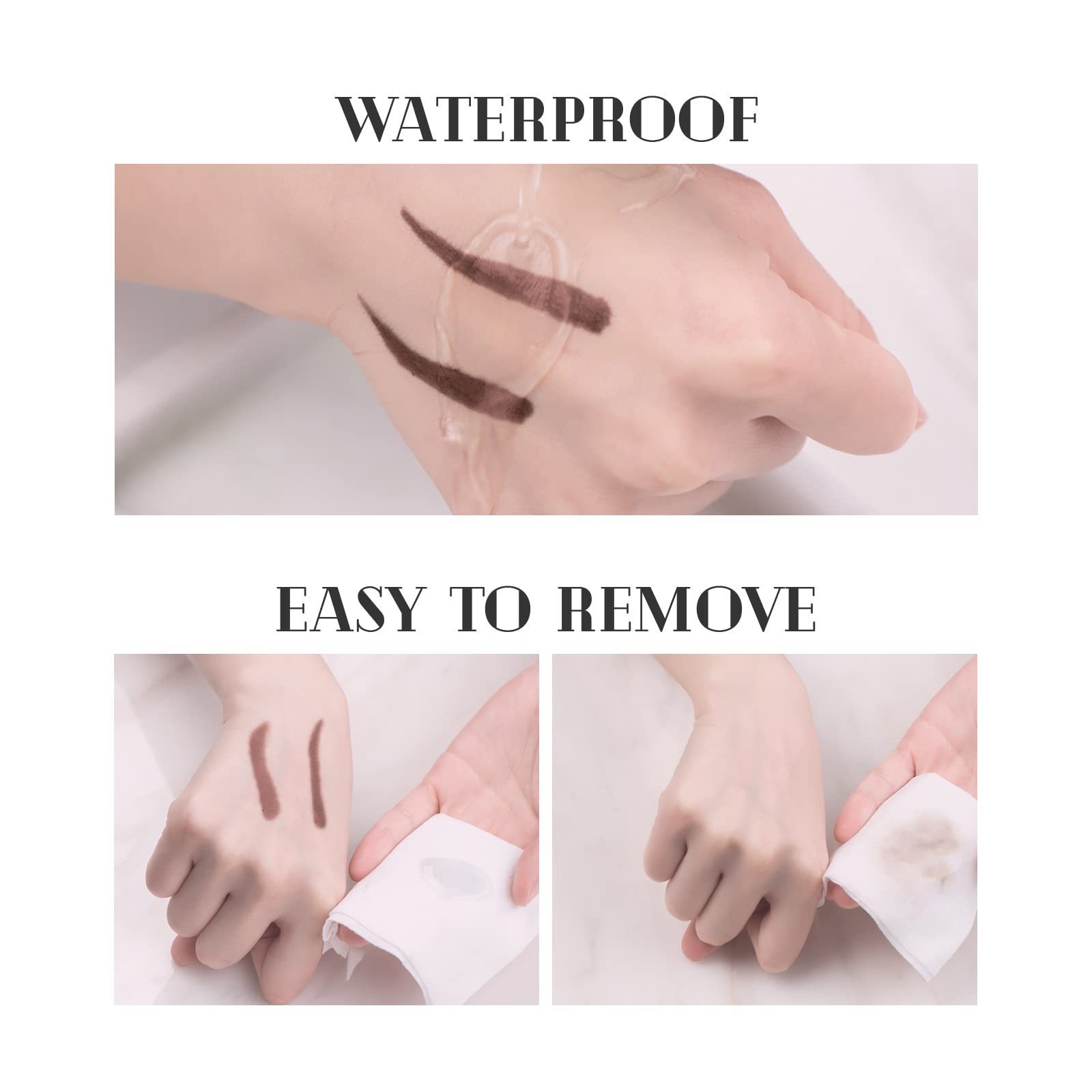 Music Flower Double Ended Eyebrow Pencil, Waterproof Natural Brow Enhancing Pen, Long Lasting Eye Makeup, Pack Of 1, Khaki Brown