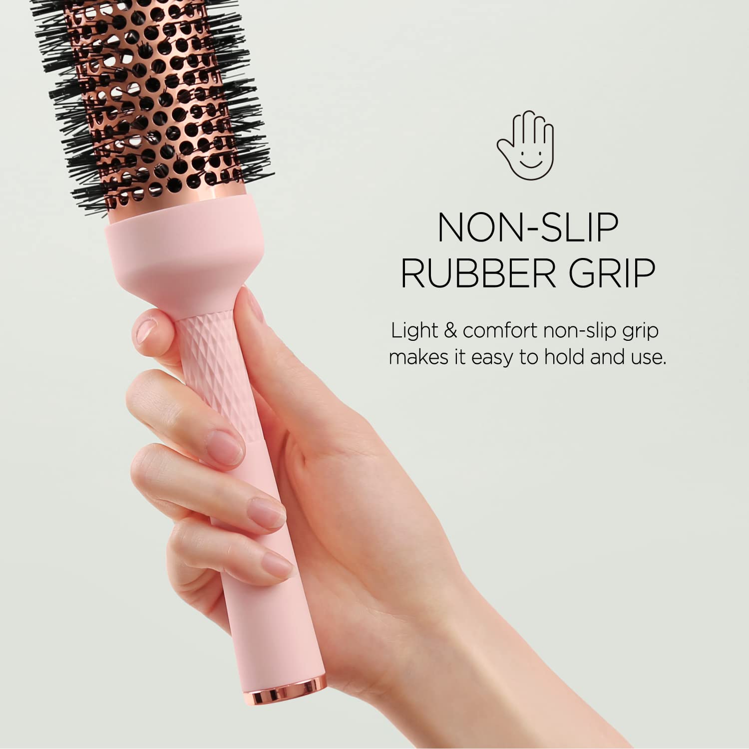F3 Systems Magic Curling Thermal Brush, 1.7 Inch Ceramic/Ionic Barrel, Quick Styling, Self-Standing, Great for Blowouts and Waves