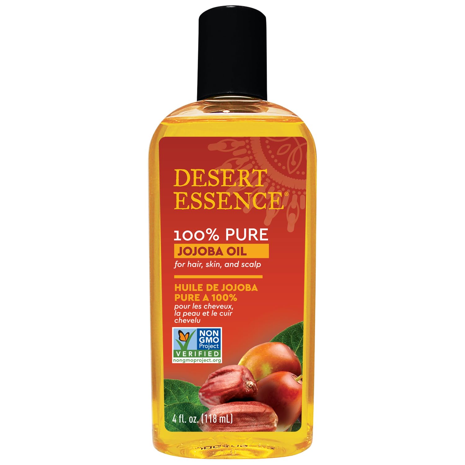 Desert Essence 100% Pure Jojoba Oil - Hair & Skin Oil - Suitable For All Skin Types - No Oily Residue May Help Prevent Flakiness