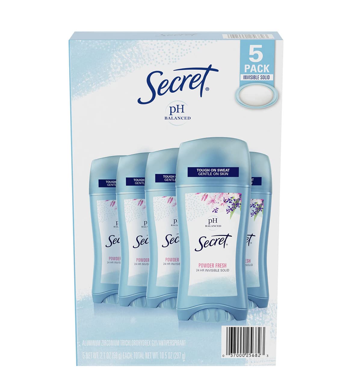Secret Invisible Solid Deodorant, Powder Fresh (2.6 Oz, 5 Pk.)
