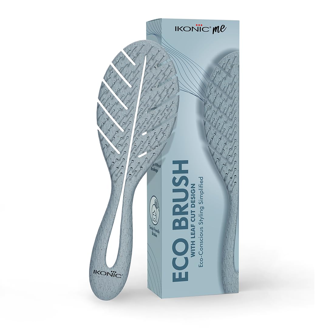 Ikonic Me Leaf Cut Vent Hair Brush Ikm 2511  Eco Concious, Flexible Ion Bristles, Breakage Reduction, Even Bristle Spacing, Erg