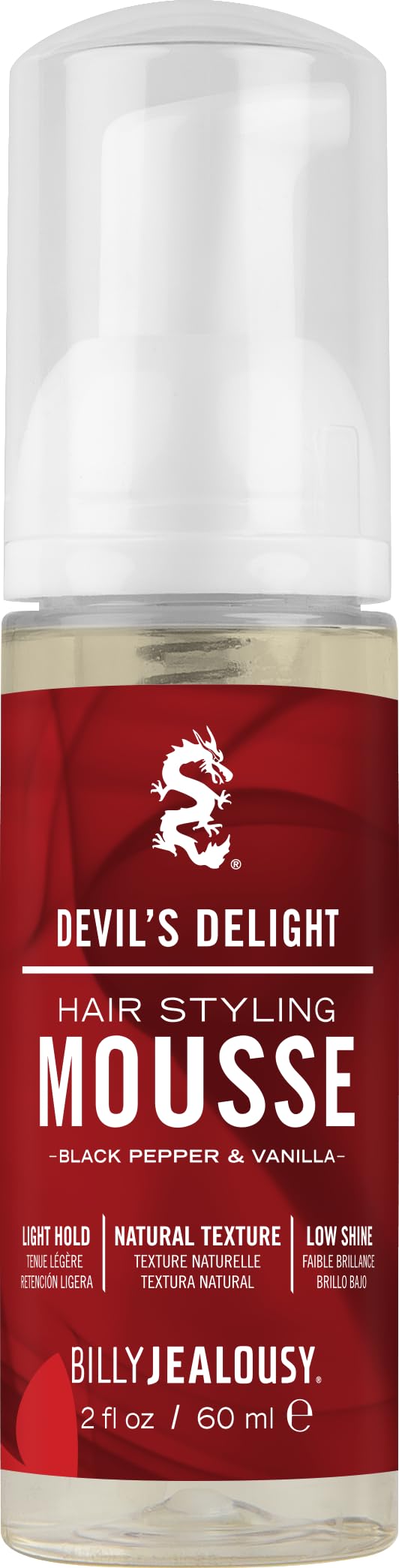 Billy Jealousy Devils Delight Hair Styling Mousse for Men  Light Hold for Volume & Lift, Frizz Control  Hydrates with Sea Moss