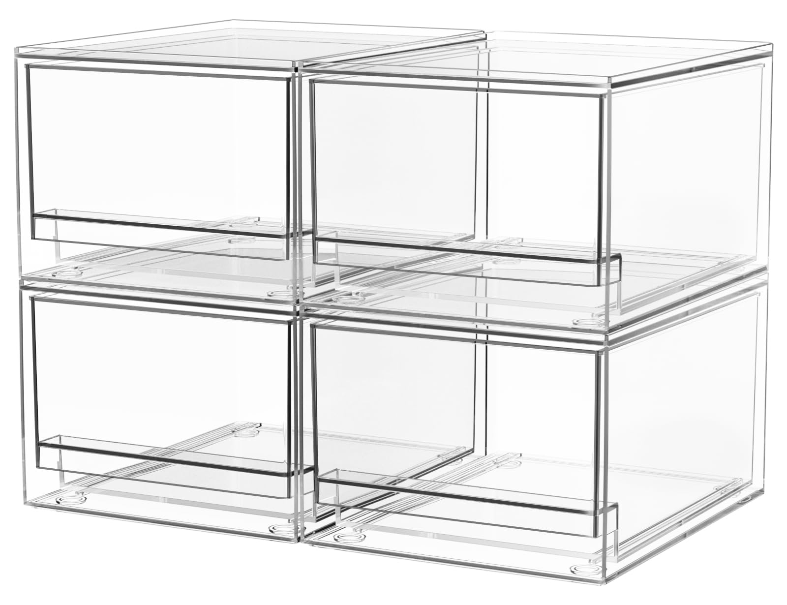 A-Lugei ?????????? Acrylic Stackable Storage Drawers, 7.5'' L Makeup Organizer, Bathroom Organizer And Storage, Under Sink Organ