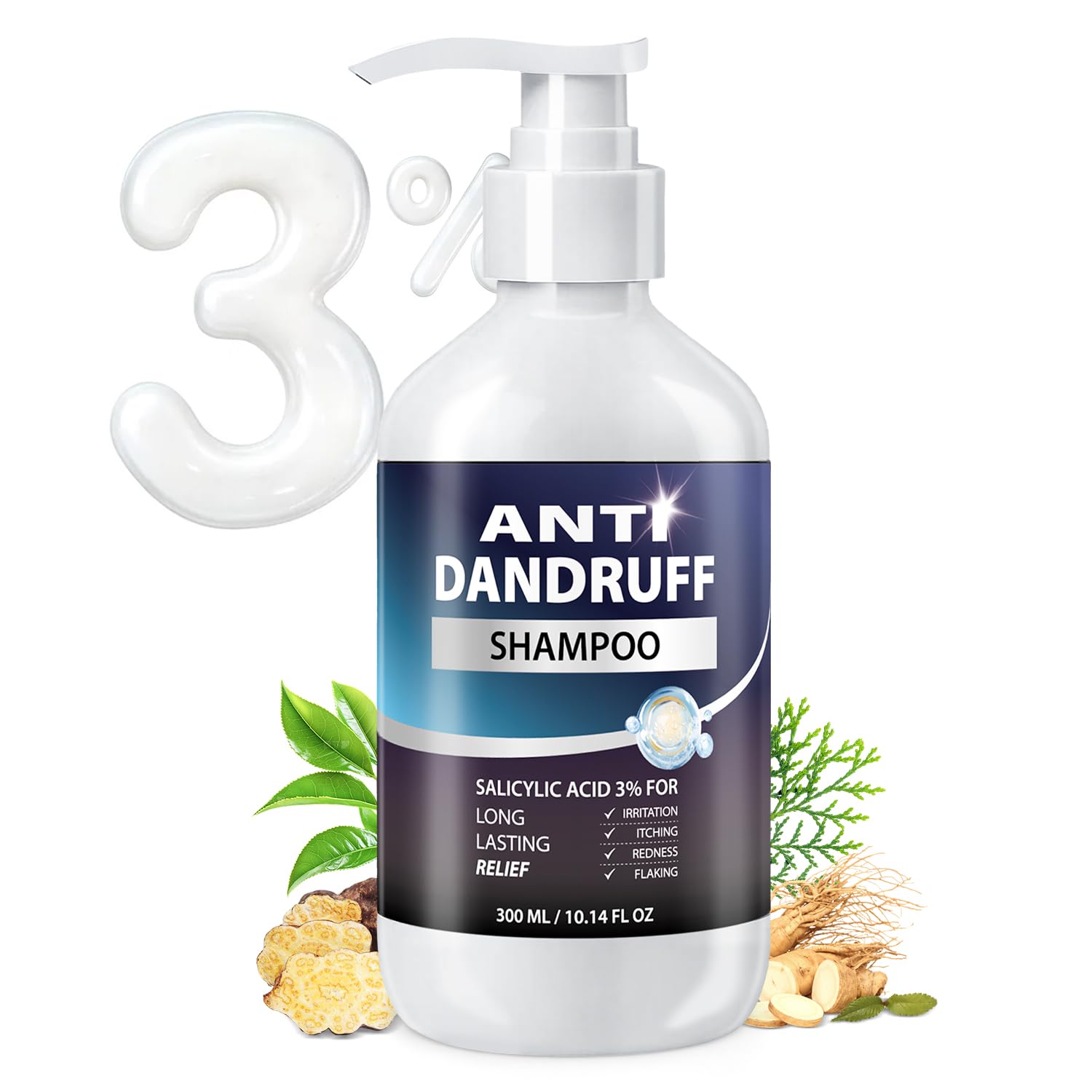 Jorceray Anti Dandruff Shampoo for Men with 3% Salicylic Acid