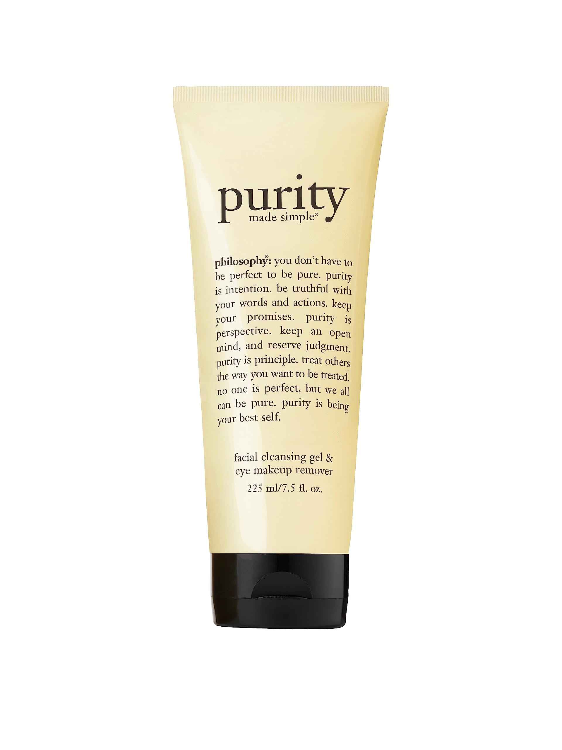 philosophy purity made simple facial cleansing gel & eye makeup remover- with meadowfoam seed oil - gently cleanses & melts away