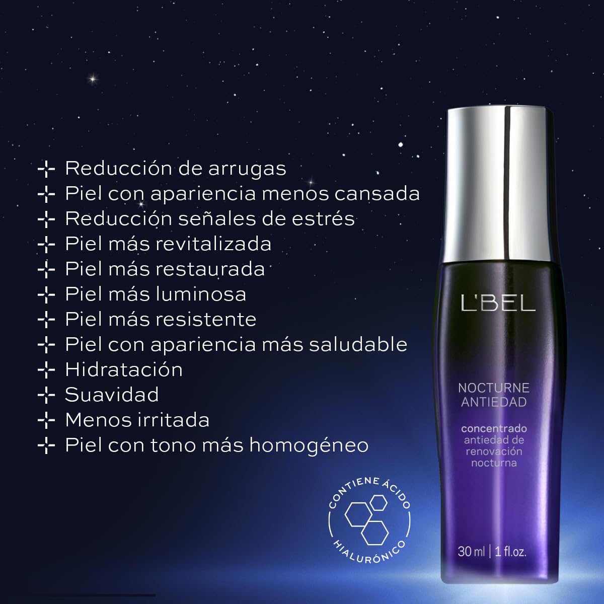 L'BEL - Nocturne Facial Serum with Hyaluronic Acid 30ml
