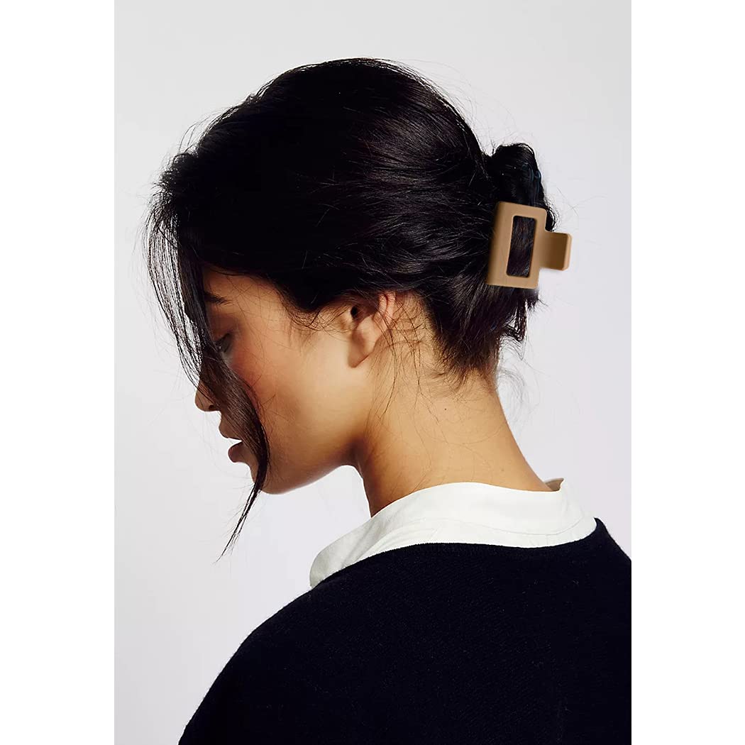 Bmobuo 4 Pcs Matte Square Hair Claw Clips For Thick Hair - Cute Hair Clips For Women