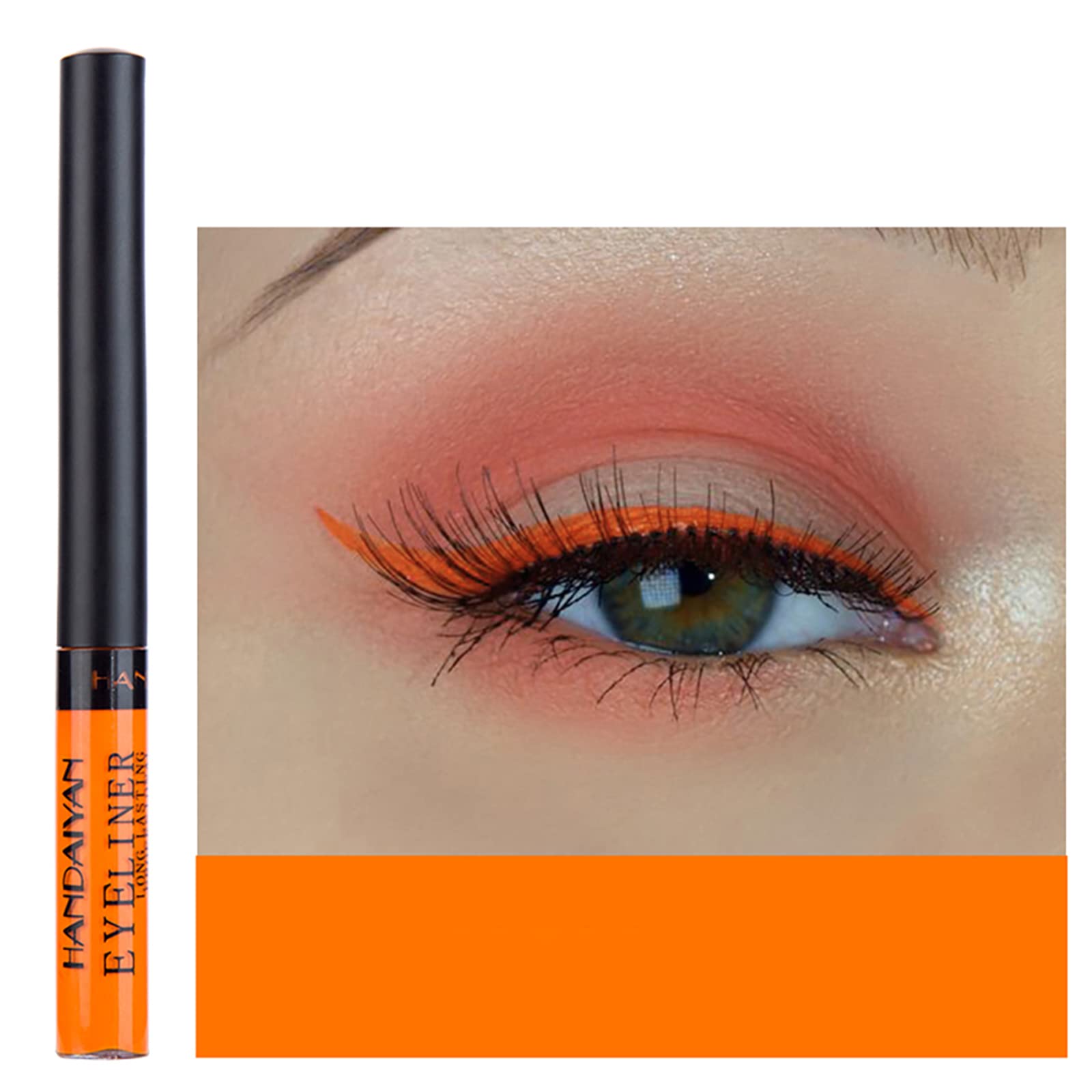 Dekrion Liquid Eyeliner, Matte Colored Eyeliners, Orange Eyeliner, White Black Red Brown Green Purple Waterproof High-Pigmented