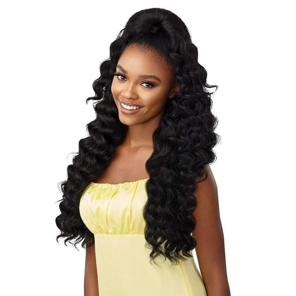 Outre Converti Cap Synthetic Wig - WAVY BABY (1B Off Black)