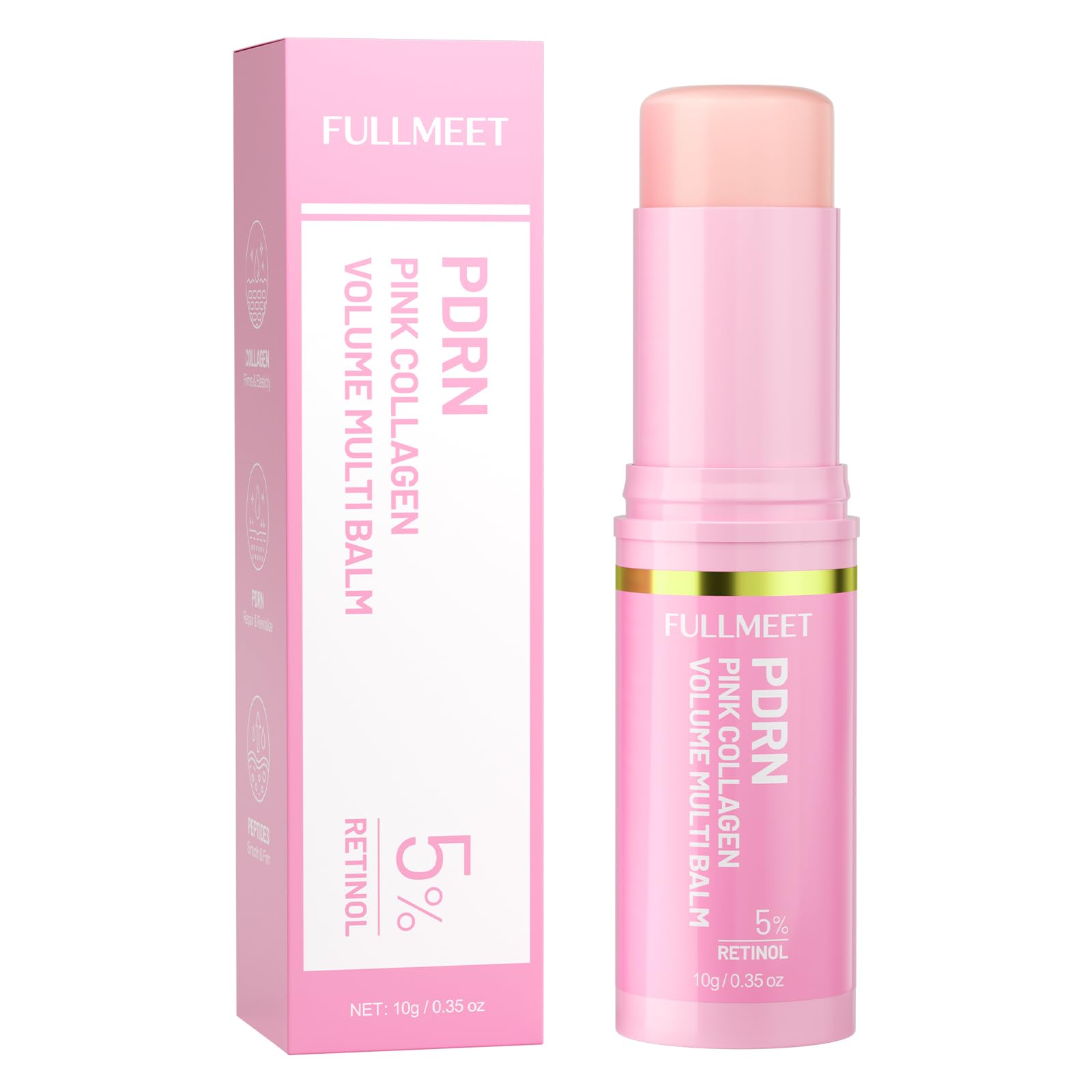 FullMeet PDRN Pink Collagen Volume Multi Balm, KBeauty Hydrating Balm with Volufiline & NAD, Face & Body Balm for UnderEyes, N