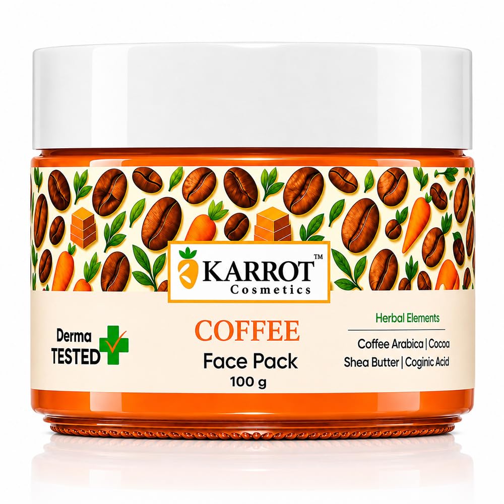 Karrot Coffee Face Pack For Glowing Skin & Tan Removal | With Niacinamide, Alpha Arbutin, Hyaluronic Acid, Carrot & Shea Butter 