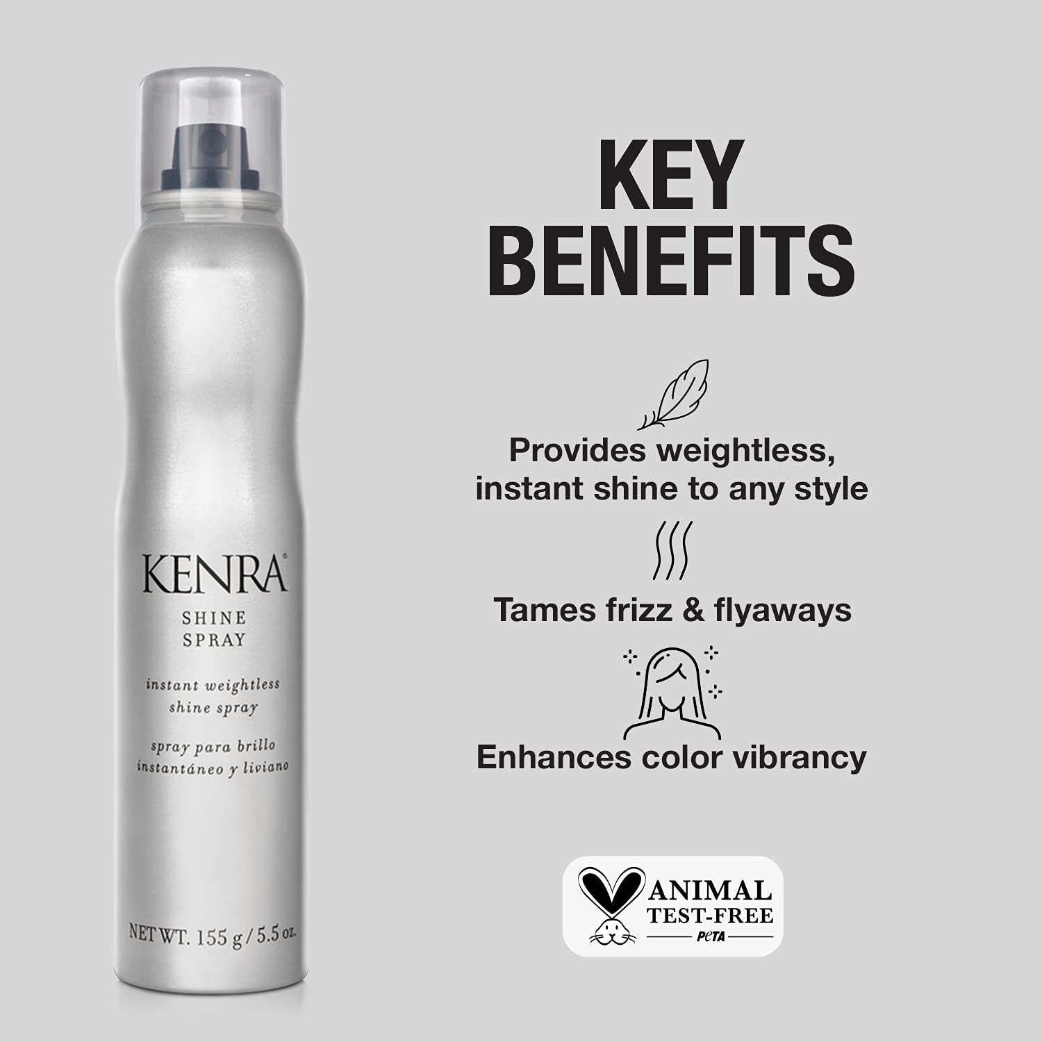 Kenra Professional Shine Spray | Instant Weightless Shine Hairspray | Tames Frizz & Flyaways | Enhances Color Vibrancy | Lightwe