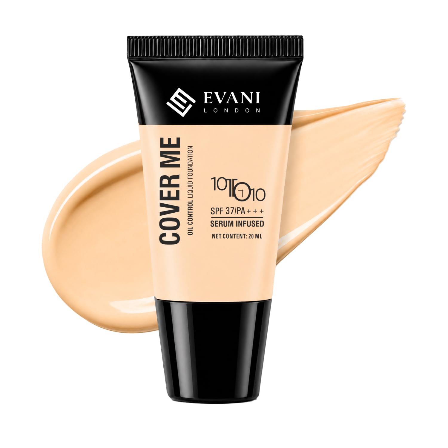 Evani London Cover Me Oil Control Liquid Foundation Shade 301, Spf 37 Pa+++ Serum Infused, Full Coverage Matte Finish Foundation
