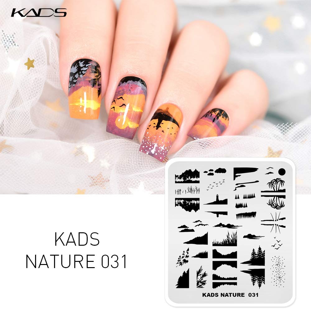 Kads Nail Stamping Plate Nature Template Image Design Plates For Nail Art Decoration And Diy Nail Art (Na031)