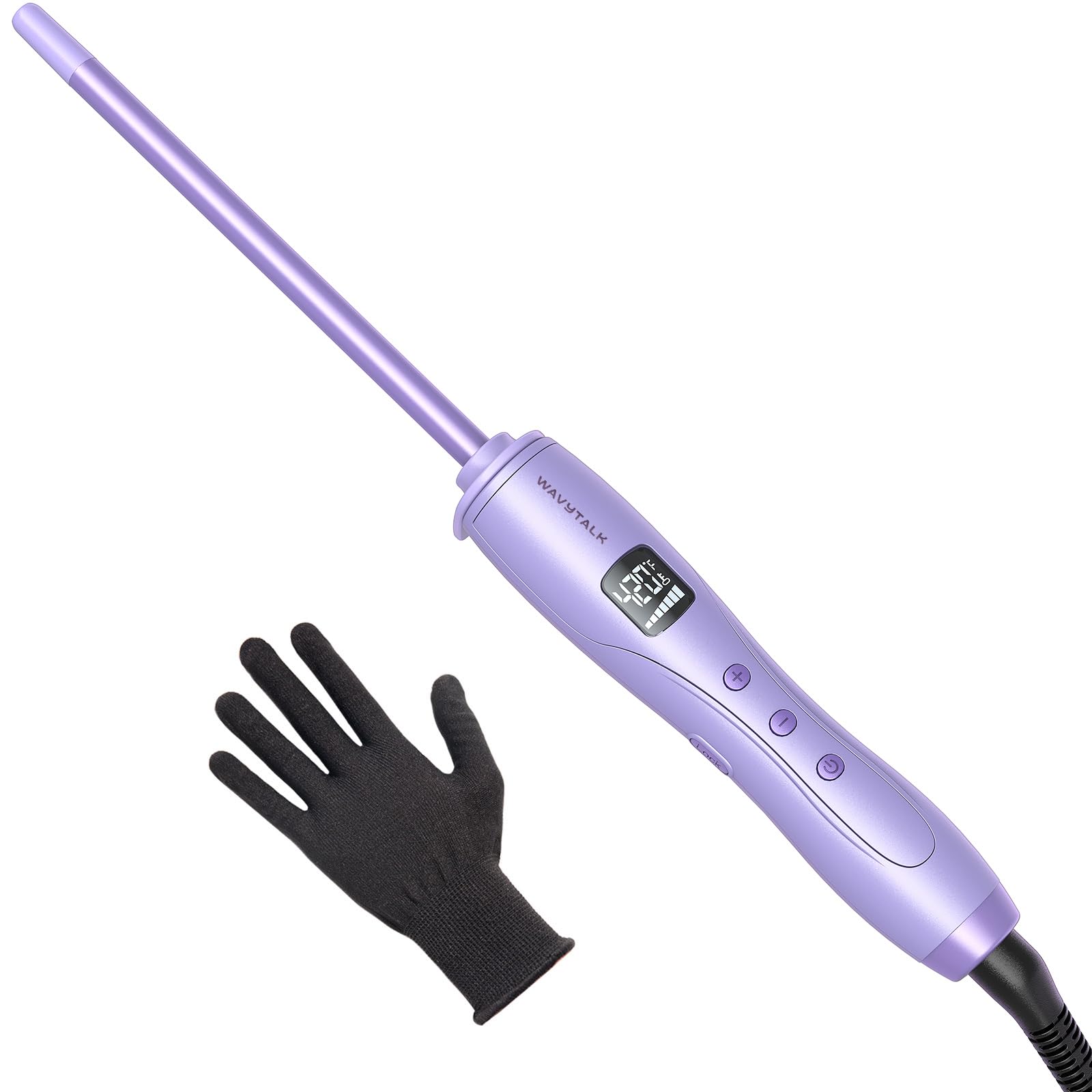 Wavytalk 3/8 Inch Small Curling Iron, Small Curling Iron Wand for Short & Long Hair, Ceramic Small Barrel Curling Iron with Adju