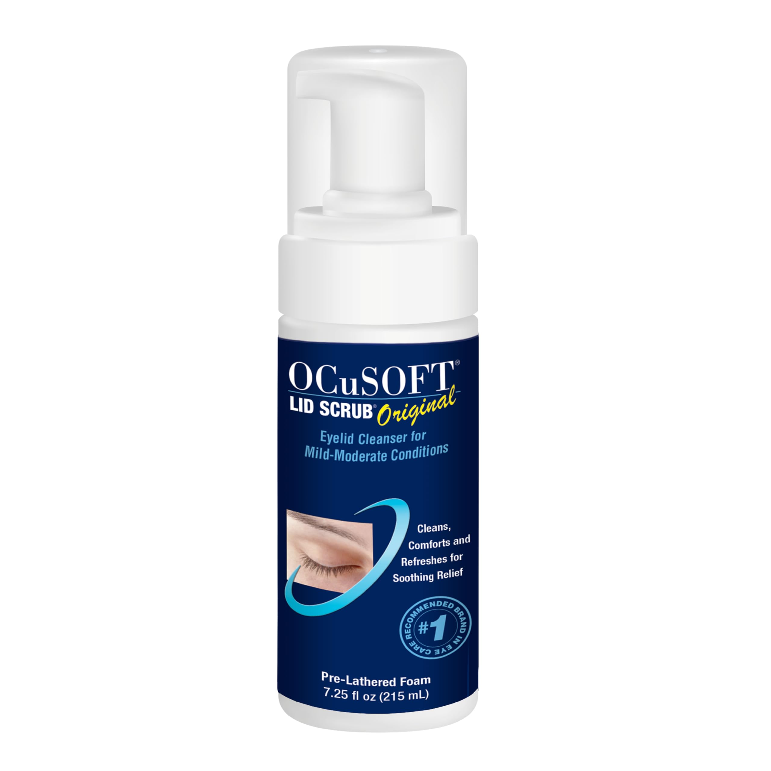 OCuSOFT Lid Scrub Original Foaming Eyelid Cleanser - Mild Instant Foaming Eyelid & Eyelash Cleanser - Daily Eyelid Wash to Remov