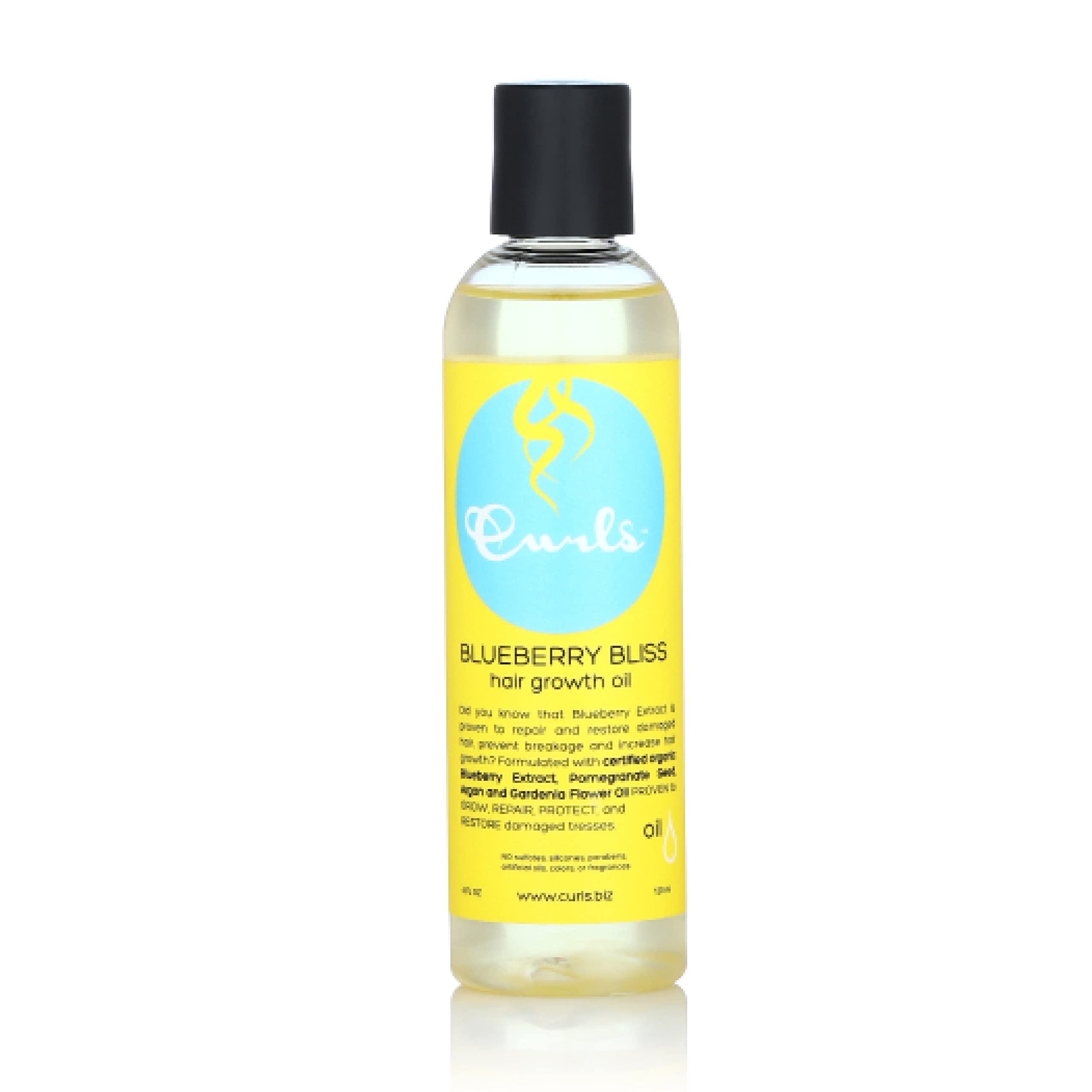 Curls Blueberry Bliss Hair Growth Oil - 4 oz, Repair and Restore Damaged Hair, Moisturizes and Softens, for Wavy, Curly, and Coi