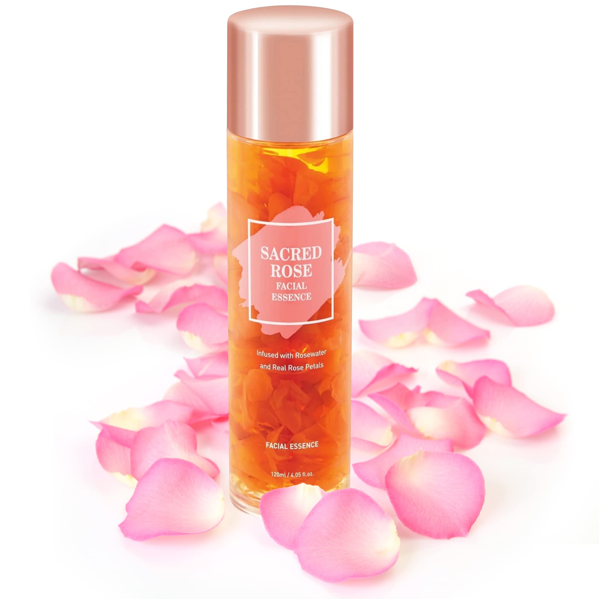 K Beauty Sacred Rose Facial Essence Face Brightening Serum Infused With Rose Water And 6 Types Of Hyaluronic Acid Serum For Face