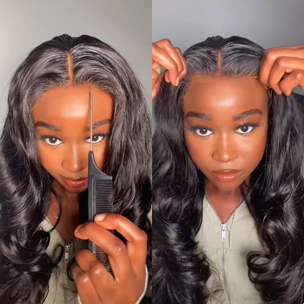 ISEE HAIR HD Lace Front Wig Wear & Go Glueless Lace Wig Brazilian Body Wave Lace Wigs For Women No Glue 4x6 Lace Pre Cut Wig Hum