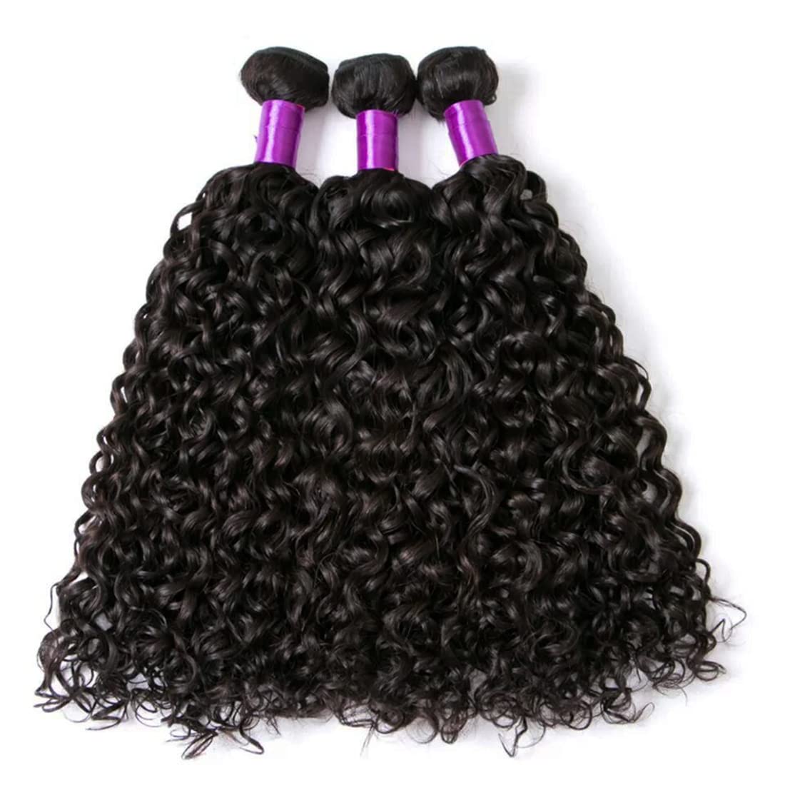 Water Wave Bundles With Closure Brazilian Virgin Human Hair(26 28 30+22,Free Part) Bundles With 4X4 Lace Closure 100% Unprocesse