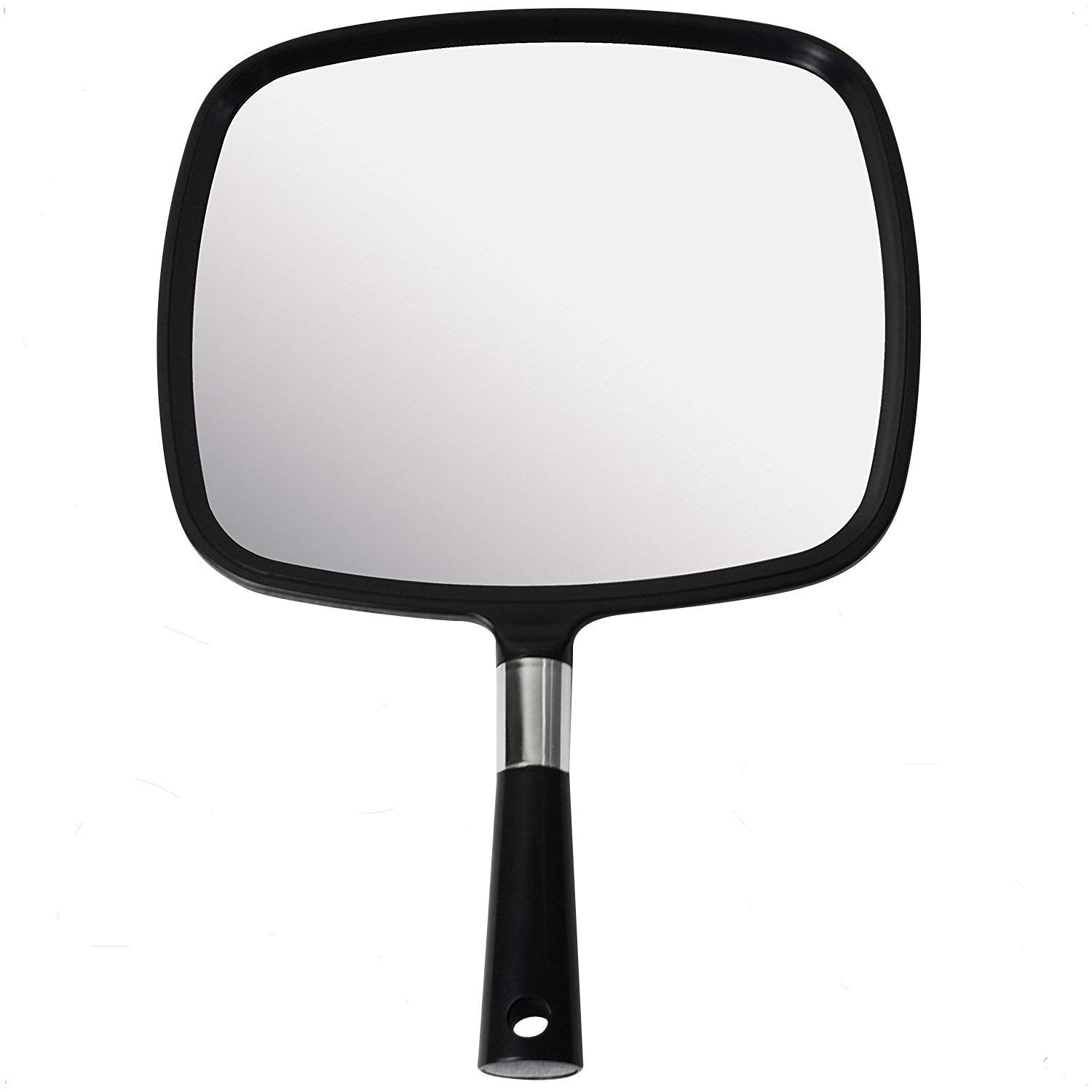 Mirrorvana Large Hand Mirror with Comfy Handle for Men and Women - Portable Handheld Barber Mirror for Back of Head Hair Cutting