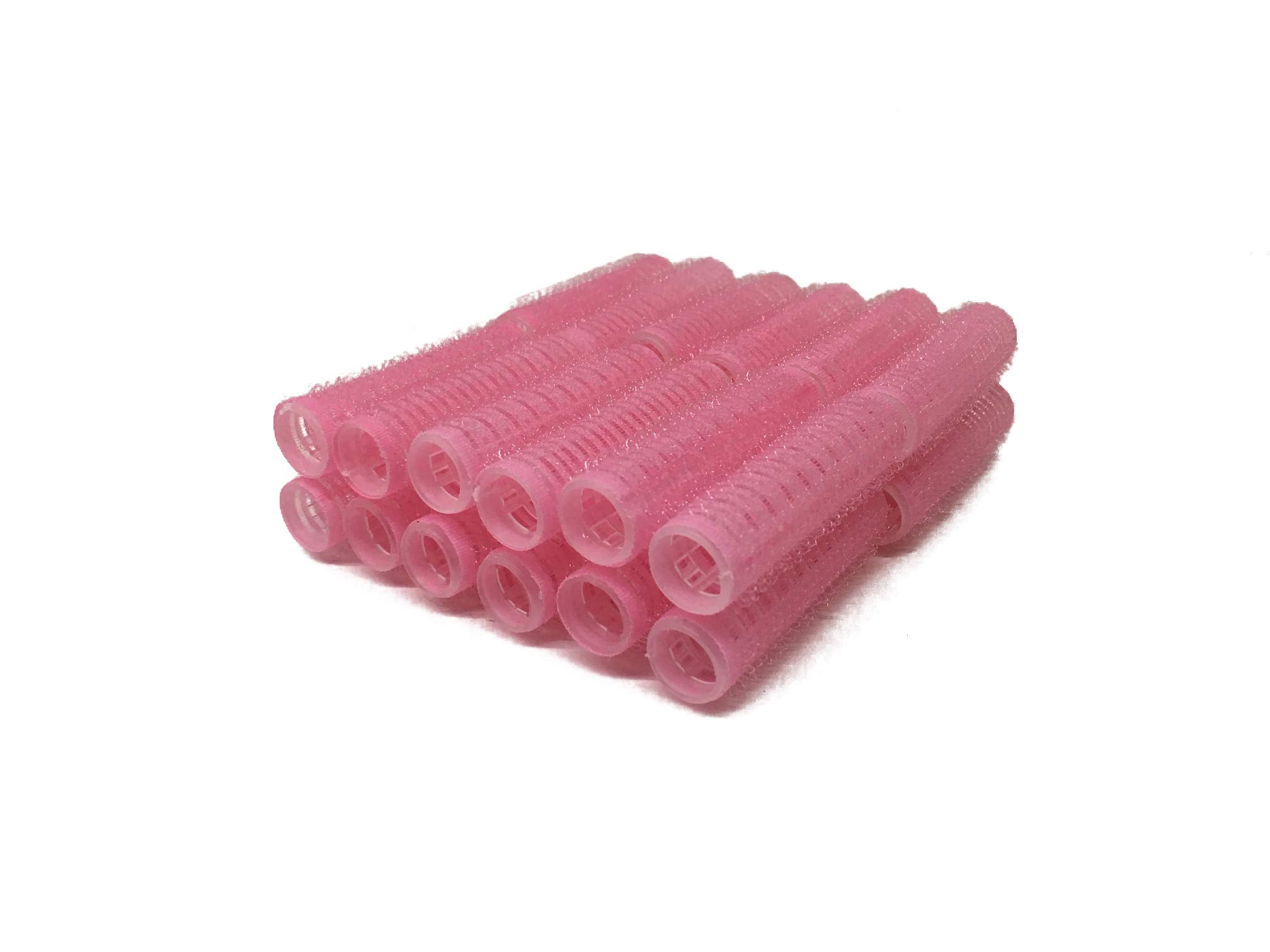 Pack of 24 Mini Small Hair Rollers Self Grip Vented Pro Salon Hairdressing Curlers (Pink)