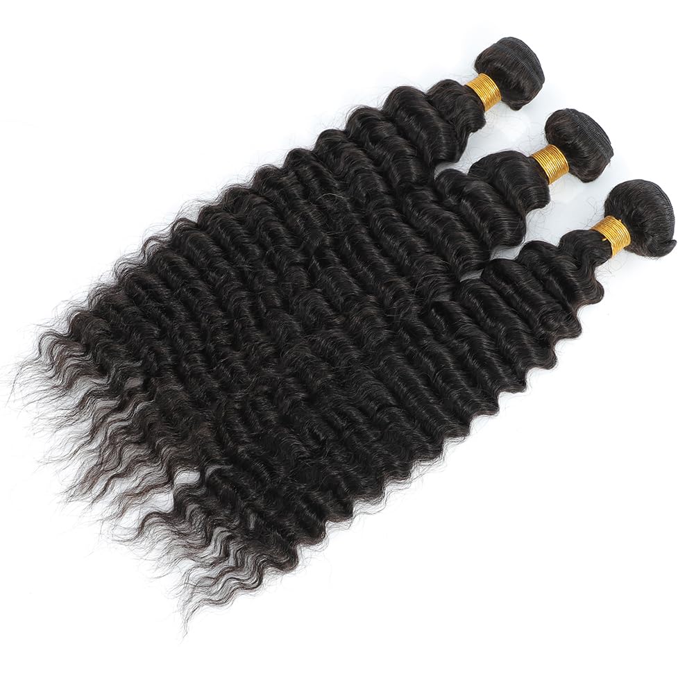 Deep Wave Hair 3 Bundles 9A 100% Unprocessed Virgin Brazilian Remy Human Hair Loose Deep Wave Hair Bundles Human Hair Extensions