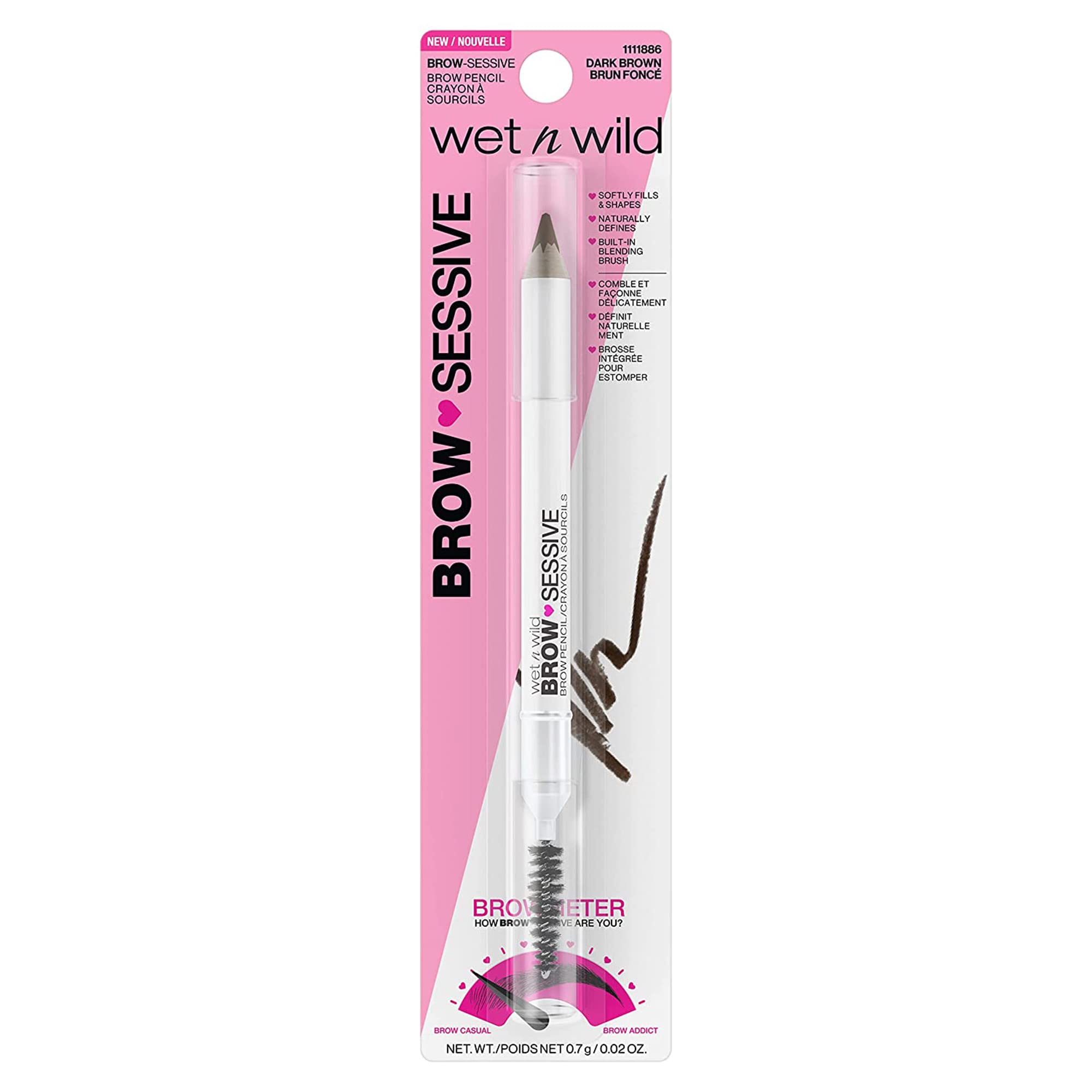 Eyebrow Pencil By Wet N Wild Brow-Sessive Brow Makeup Pencil Liner Blending Brush, Precise, Fine Tip, Shapes, Defines, Fills, Da