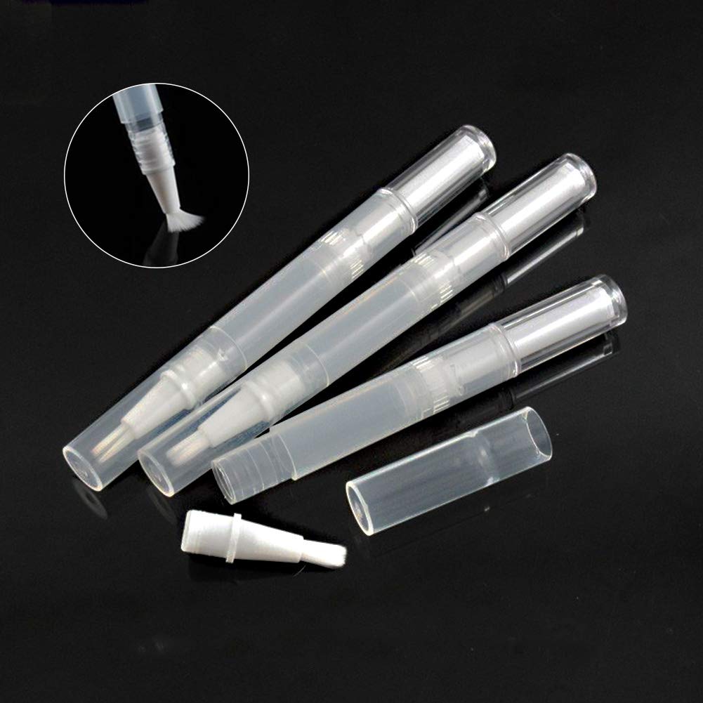20 PCS Cuticle Oil Pens Transparent Twist Pens Cosmetic Container Empty Cuticle Nail Oil Pen With Brush Tip Lip Gloss Twist Pens