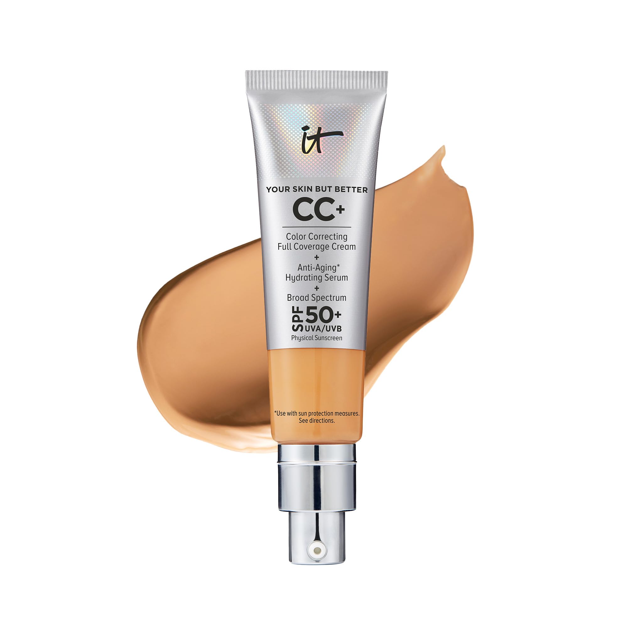 It Cosmetics Your Skin But Better Cc+ Cream, Tan Warm - Color Correcting Cream, Full-Coverage Foundation, Hydrating Serum & Spf