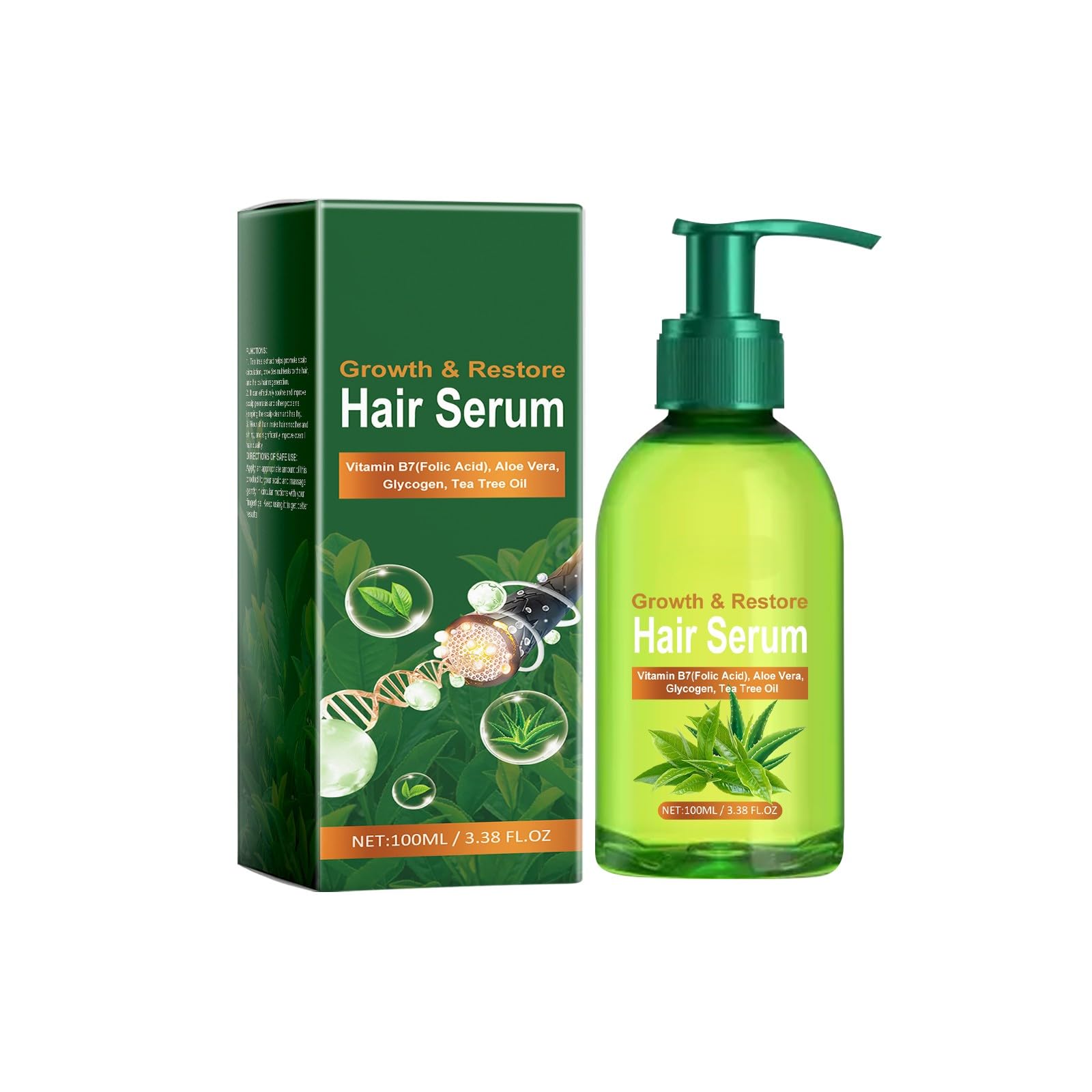 Viareline Growth & Restore Hair Serum with Aloe Vera & Tea Tree Oil, 100ml