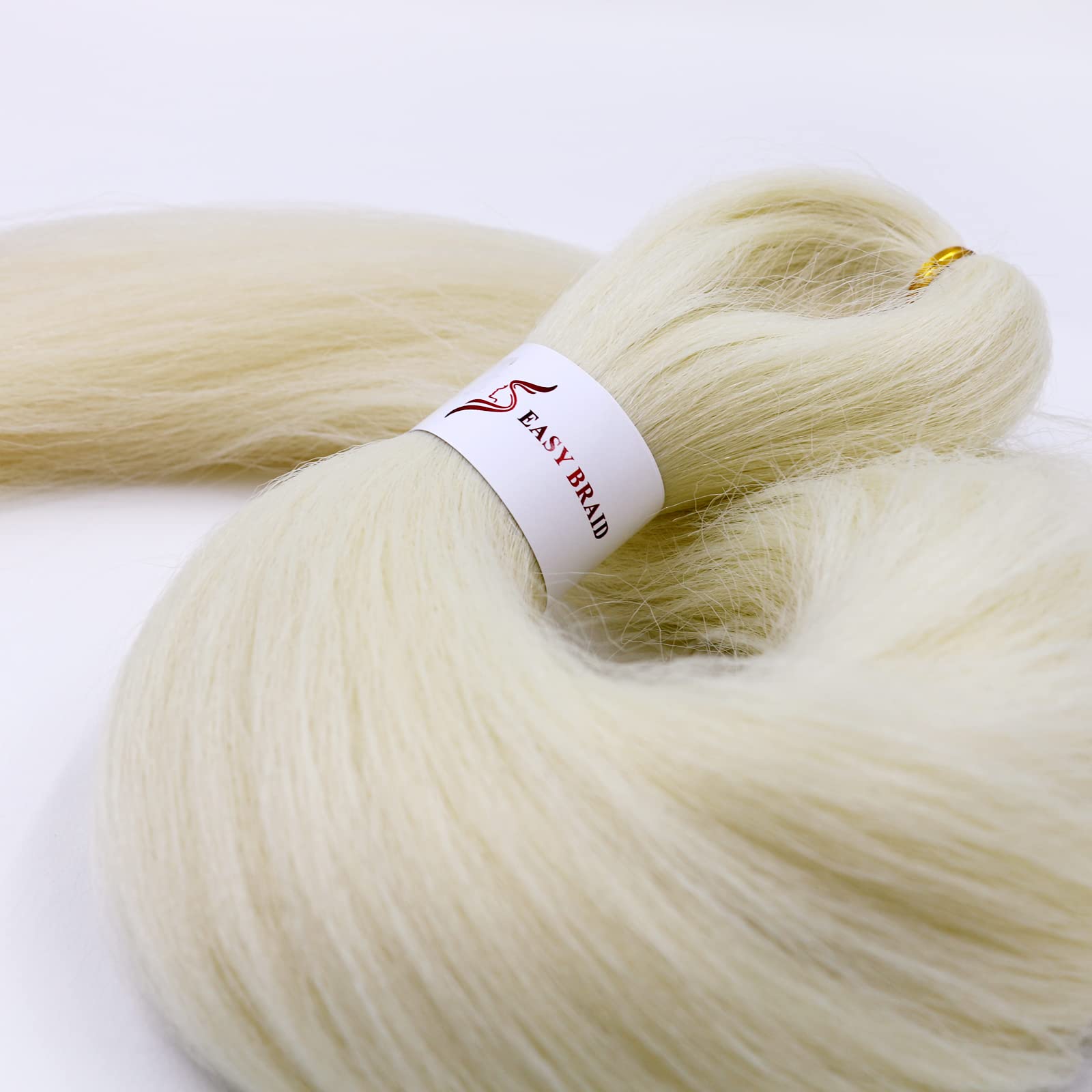 Iximii 613# Pre Stretched Braiding Hair 26 Inch 3 Packs Soft Pre-Stretched Kanekalon Braiding Hair Blonde Color Long Straight Sy