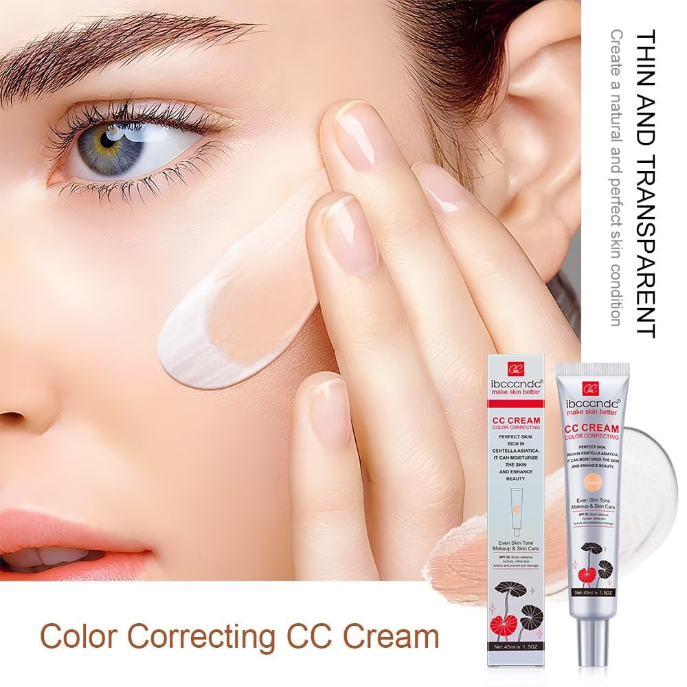 Color Correcting Cc Cream,Waterproof Cc Cream Foundation Rich In Centella Asiatic, Invisible Pores Cream Foundation And Invisibl