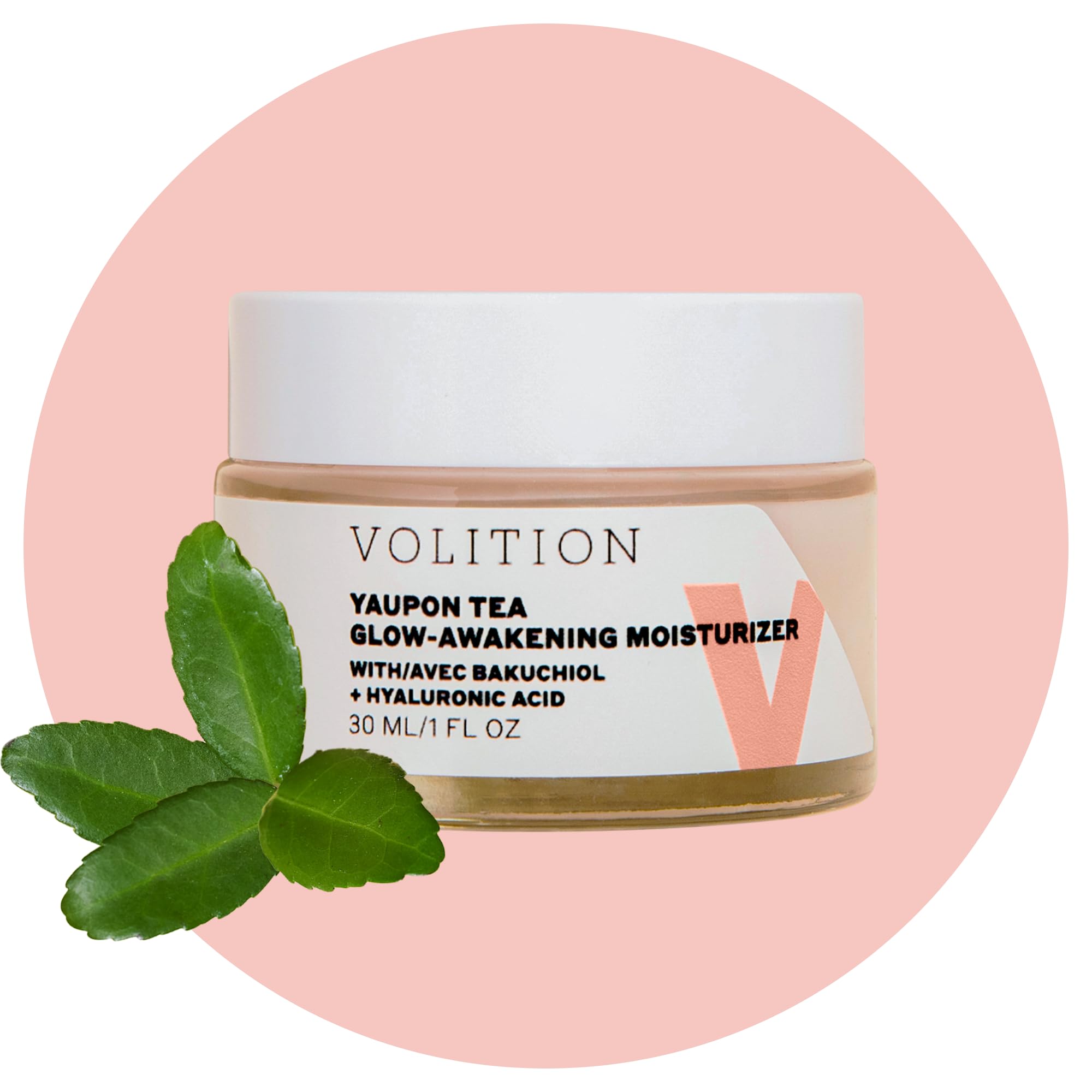 Volition Beauty Yaupon Tea Glow-Awakening Moisturizer with Hyaluronic Acid + Bakuchiol | Vegan, Paraben-Free & Cruelty-Free (Tra