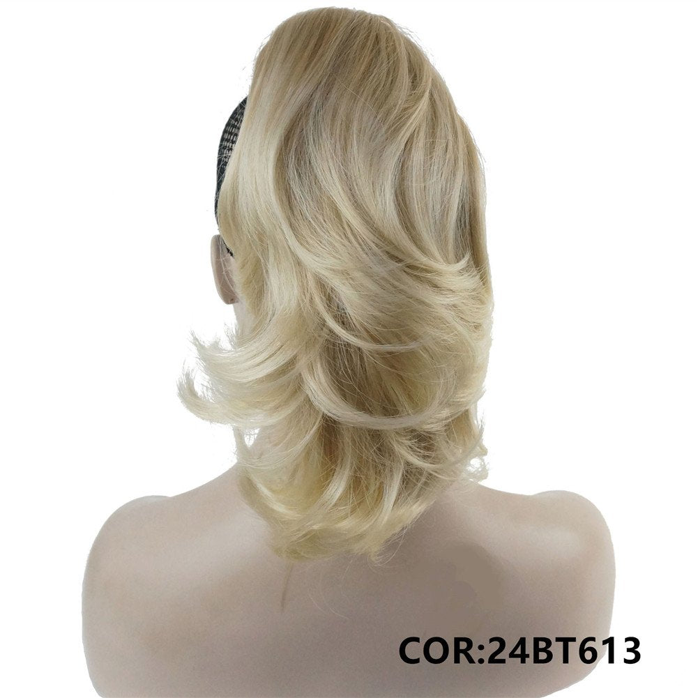 Lydell 12'' Dual Use Straight Curly Styled Clip In Claw Ponytail Hair Extension Synthetic Hairpiece 125G With A Jaw/Claw Clip (2