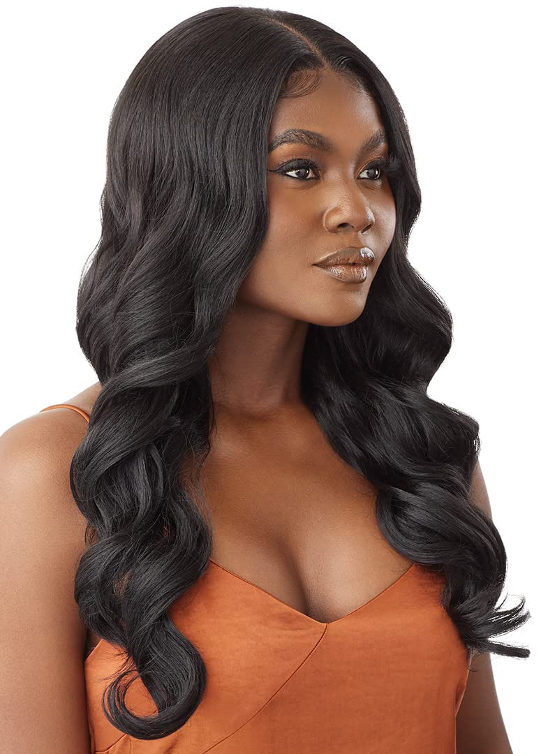 Outre - 5x5 Lace Closure Wig - Human Hair Blend - Body Curl 24'' (DR4/HONEY BROWN)