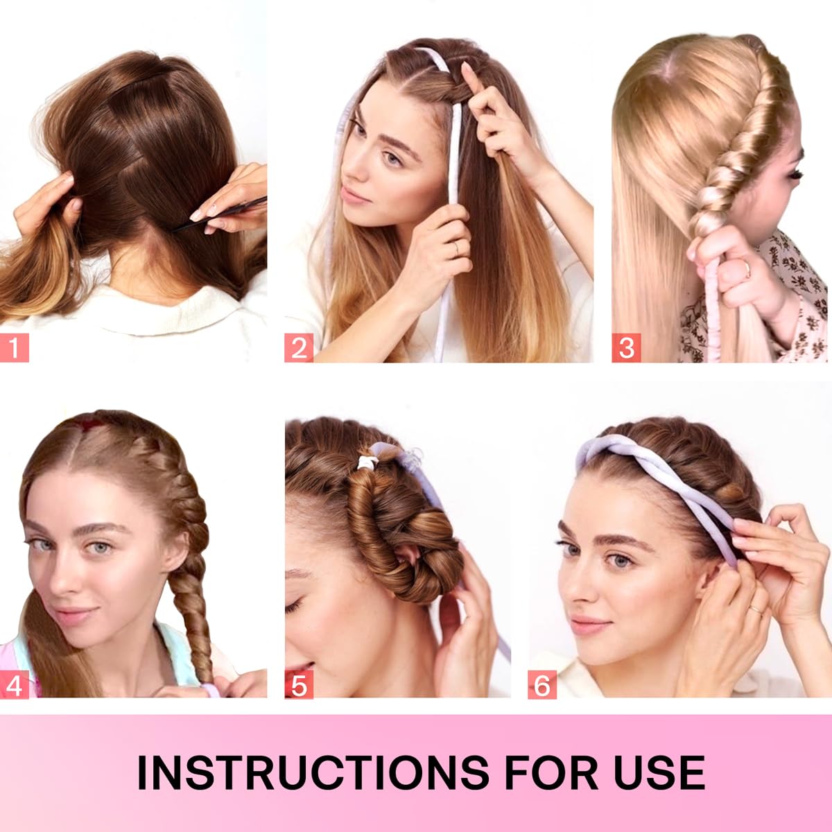 Lanzhire Heatless Small Curling Rod Headband, No Heat Thin Curling Headband For Long Hair And Short Hair, Satin Material, Overni