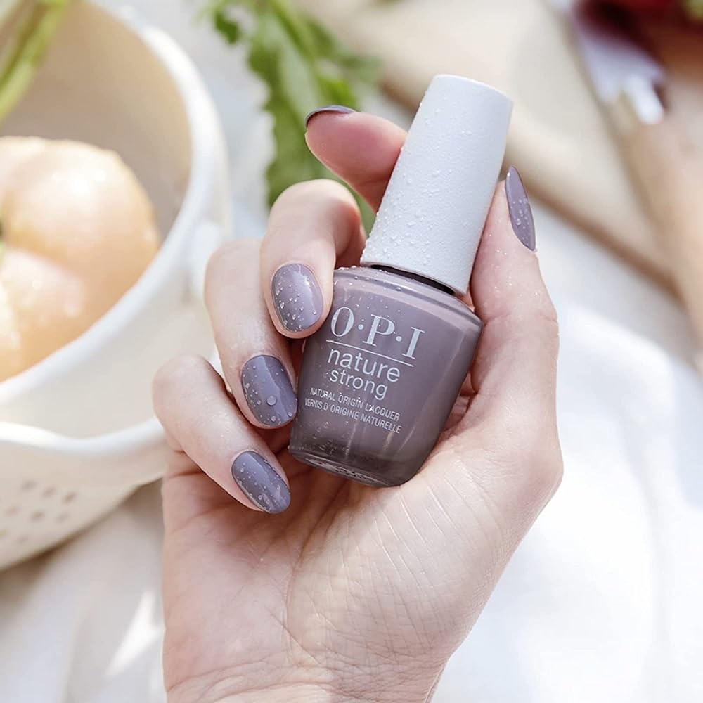Opi Nature Strong Vegan Nail Polish, Right As Rain, Gray Nail Polish, Natural Origin, Cruelty-Free Nail Lacquer, 0.5 Fl Oz.