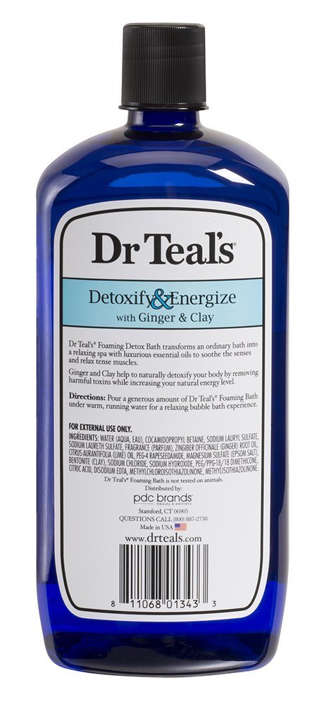 Dr. Teal'S Ginger & Clay Foaming Bath Gift Set (2 Pack, 34Oz Ea.) - Detoxify & Energize Ginger & Clay Blended With Pure Epsom Sa