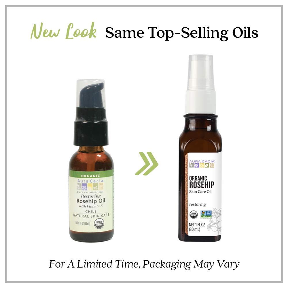 Aura Cacia - Organic Rosehip Oil | Certified Organic & Non-Gmo Project Verified Skin Care | 1 Fl. Oz.