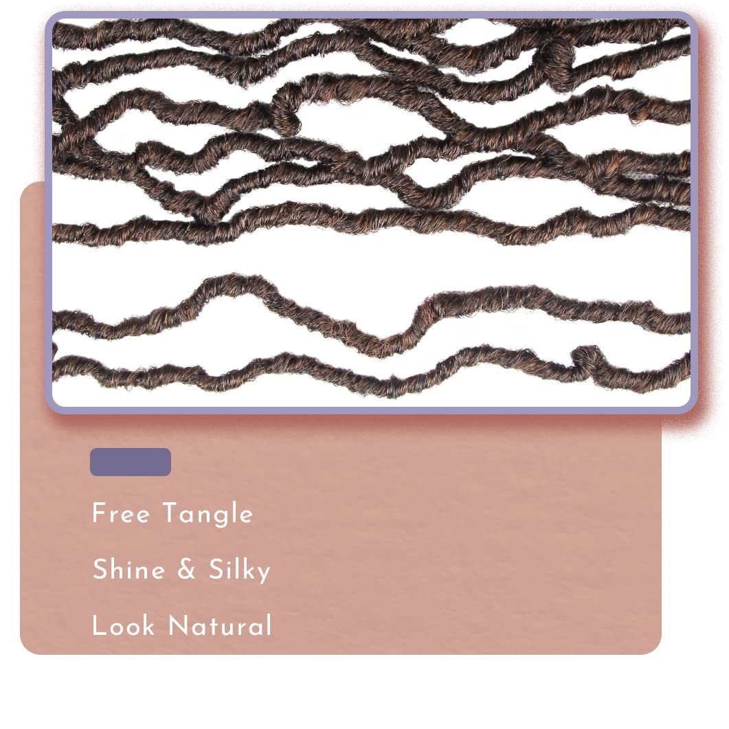 BOHOBABE 14 Inch New Faux Locs With Curly End 6 Packs Soft Locs Crochet Hair Short Natural Crochet Braids (6Packs,T30)