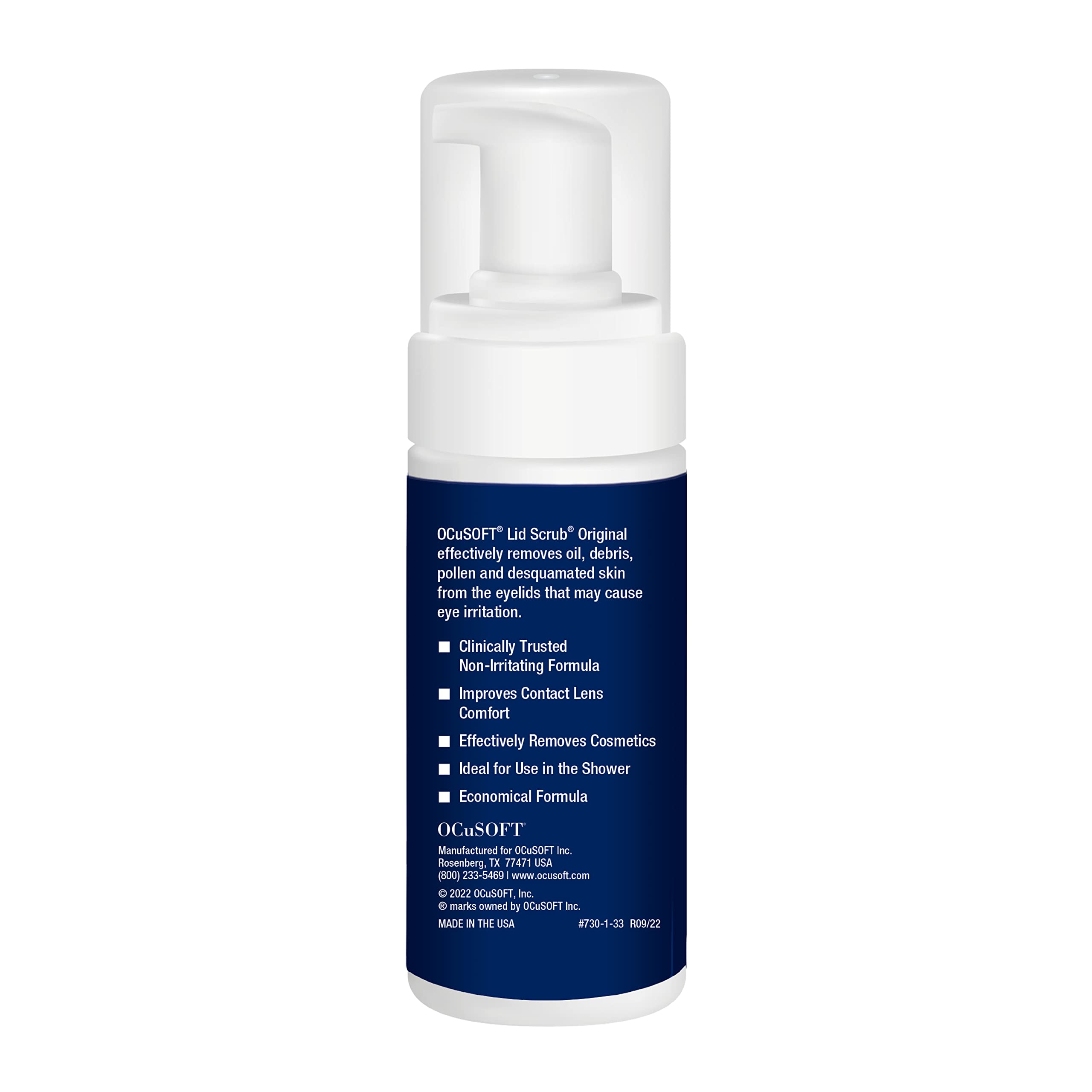 OCuSOFT Lid Scrub Original Foaming Eyelid Cleanser - Mild Instant Foaming Eyelid & Eyelash Cleanser - Daily Eyelid Wash to Remov