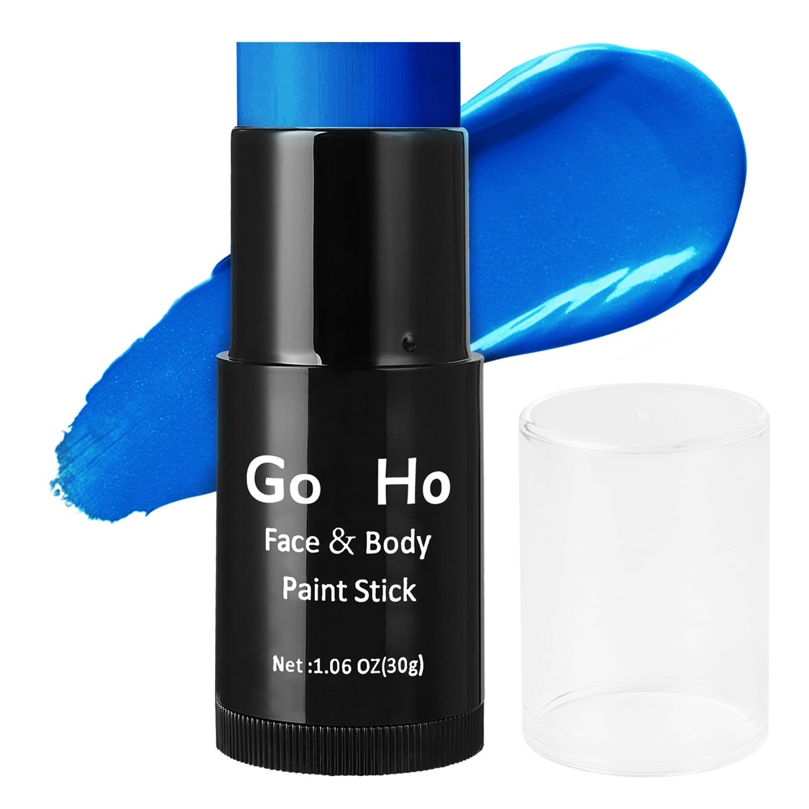 Go Ho Cream-Blendable Blue Face Paint Stick (1.06 Oz),Full-Coverage Royal Blue Body Paint Stick For Adults Children Halloween Co