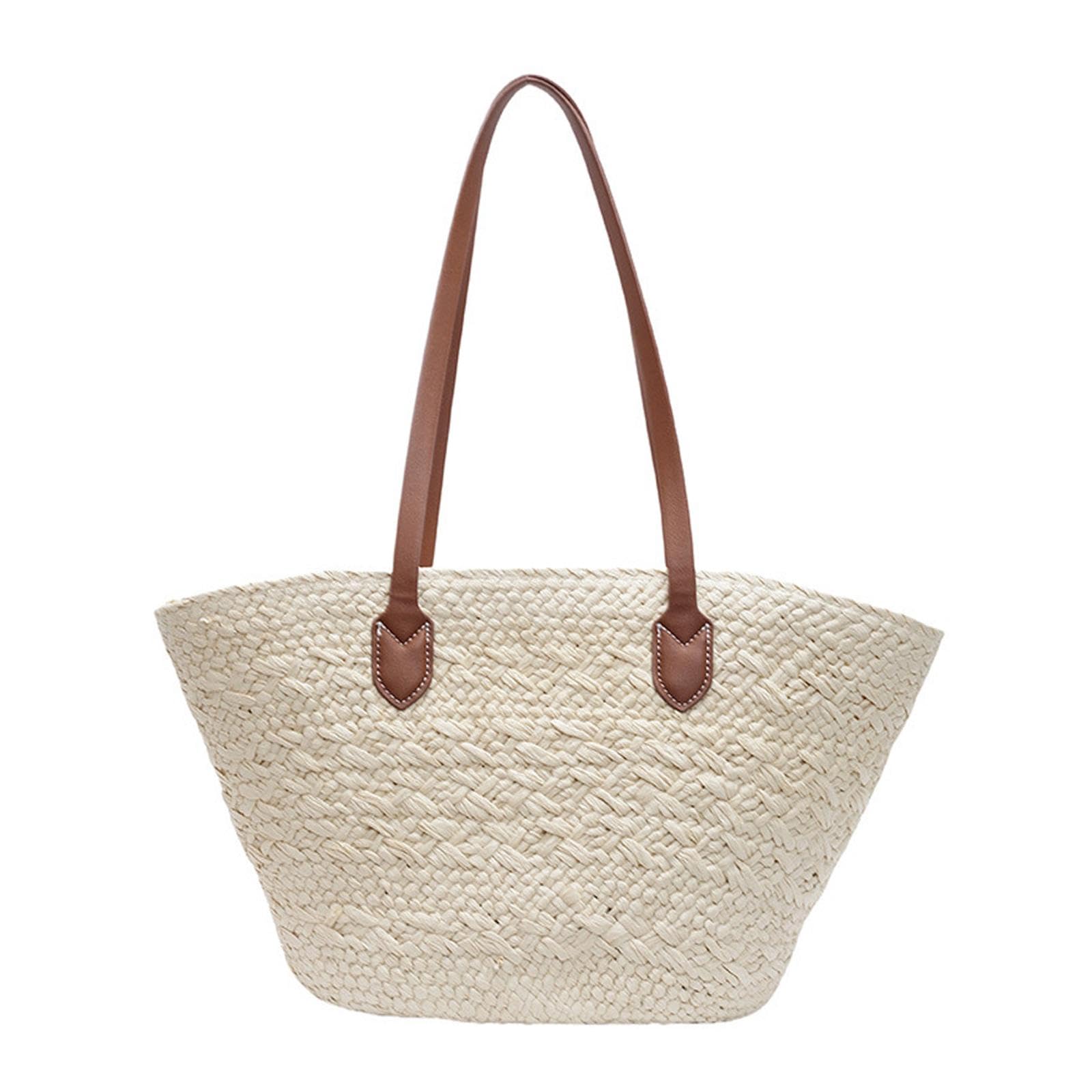 Enakshi Woven Shoulder Bag Lightweight Casual Beach Tote For Travel Outdoor Birthday White|Clothing, Shoes & Accessories | Women