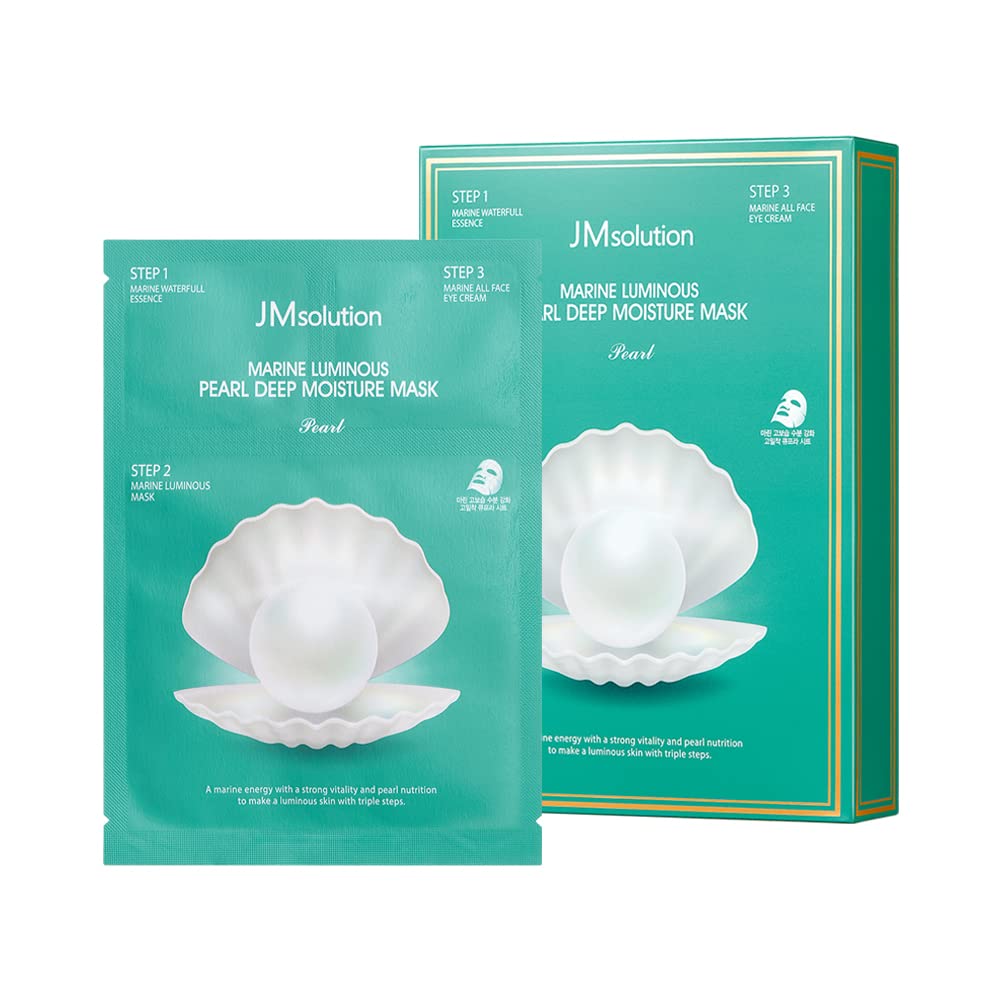 Jmsolution Marine Luminous Pearl Deep Moisture 3 Step Skin Care Face Mask - Korean Skincare - Boosting Brightening Moisturizing-